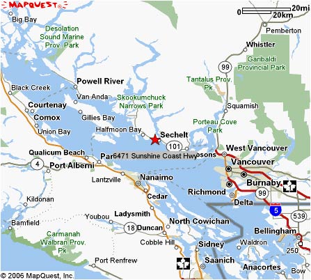Map Of Sechelt Bc Map And Directions To Our Oceanfront Suite Accommodations In Sechelt,  Sunshine Coast Bc